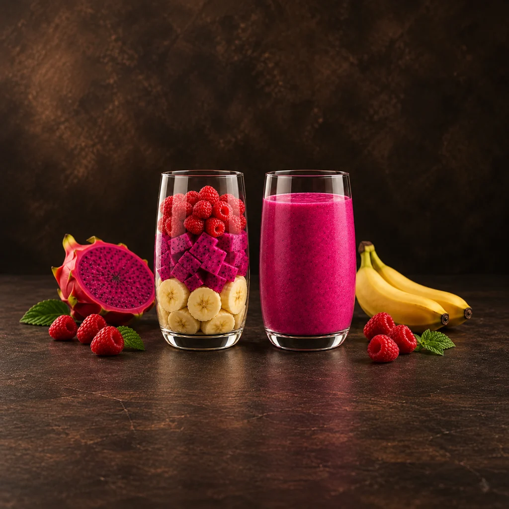 Framboesa · Pitaya · Banana